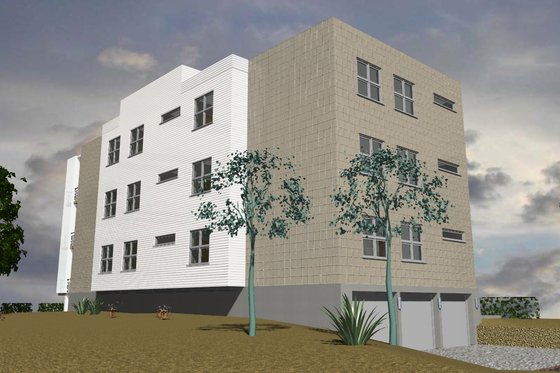 Exterior - Rear Elevation 1 for Contemporary House Plan #535-24 - 9 bed, 6 bath