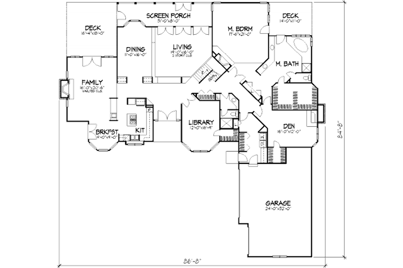 Home Plan - Floor Plan - Main Floor for Bungalow House Plan #320-339 - 4 bed, 4 bath