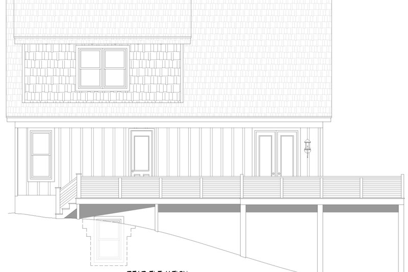 Architectural House Design - Exterior - Rear Elevation 1 for Country House Plan #932-1384 - 3 bed, 2.5 bath