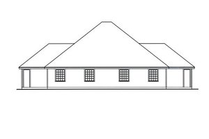 Exterior - Rear Elevation for Traditional House Plan #42-378 - 3 bed, 2 bath