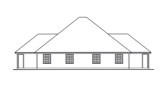 Exterior - Rear Elevation for Traditional House Plan #42-378 - 3 bed, 2 bath