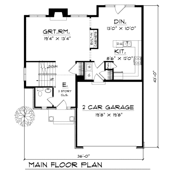 House Plan Design - Traditional Floor Plan - Main Floor Plan #70-200