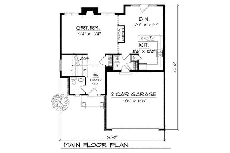 Dream House Plan - Floor Plan - Main Floor for Traditional House Plan #70-200 - 3 bed, 2.5 bath