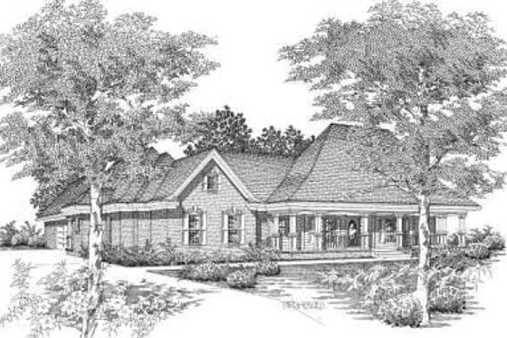 Exterior - Front Elevation for European House Plan #329-292 - 4 bed, 3.5 bath