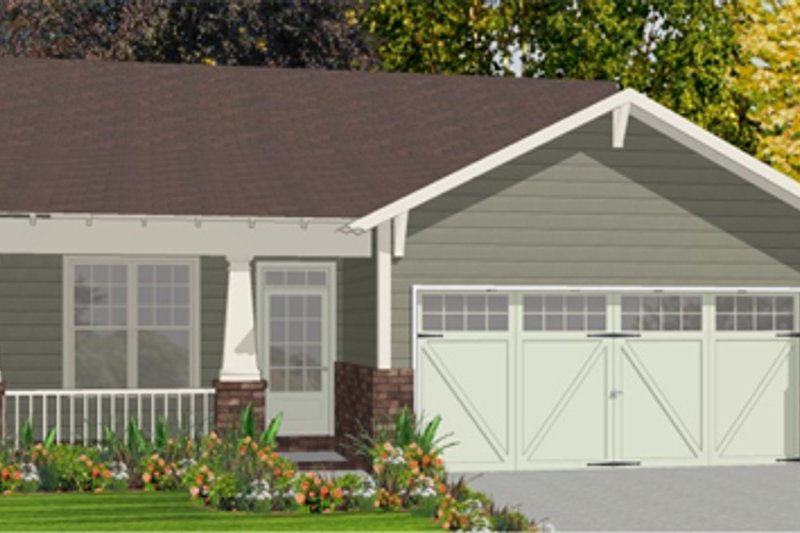 House Blueprint - Bungalow Exterior - Front Elevation Plan #63-250