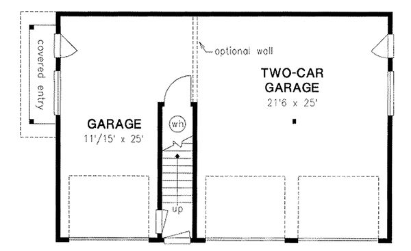 Country style garage plan with living space