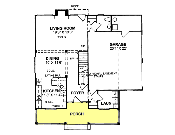Architectural House Design - Traditional Floor Plan - Main Floor Plan #20-316