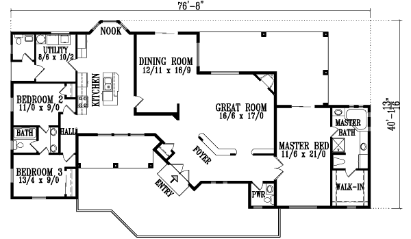 Home Plan - Adobe / Southwestern Floor Plan - Main Floor Plan #1-839