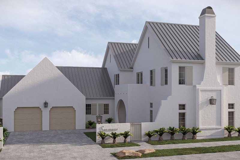 Architectural House Design - Exterior - Front Elevation 2 for Mediterranean House Plan #455-807 - 4 bed, 4.5 bath