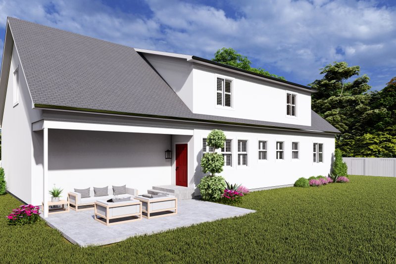 House Blueprint - Exterior - Rear Elevation 1 for Traditional House Plan #1060-366 - 1 bed, 1.5 bath
