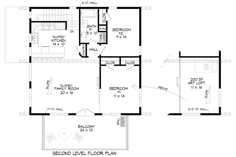 Architectural House Design - Floor Plan - Upper Floor for Country House Plan #932-1278 - 4 bed, 2 bath