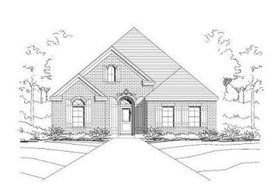 Exterior - Front Elevation for European House Plan #411-700 - 3 bed, 2 bath