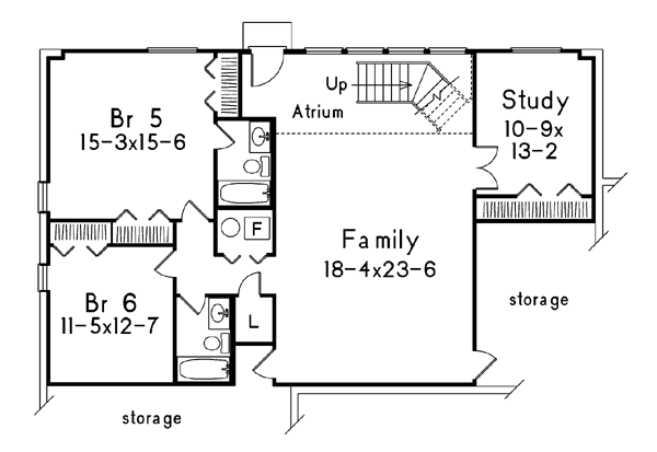 House Design - Traditional Floor Plan - Lower Floor Plan #57-190