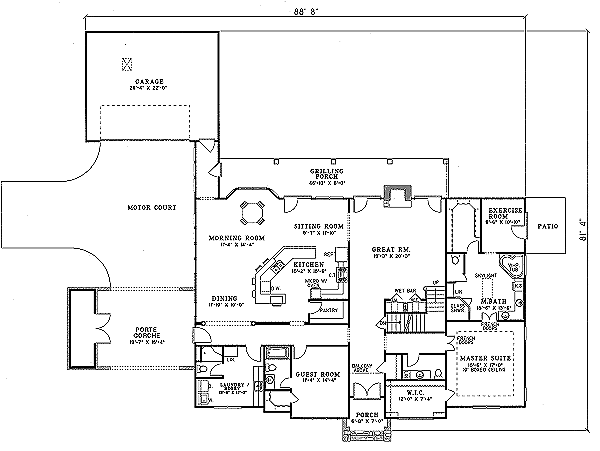 Dream House Plan - European Floor Plan - Main Floor Plan #17-2040