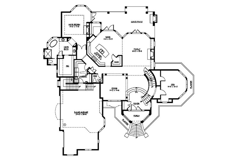 Dream House Plan - Floor Plan - Main Floor for European House Plan #132-214 - 4 bed, 3.5 bath