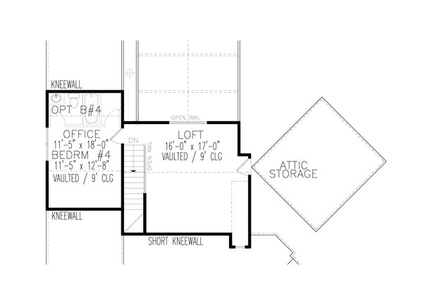 Traditional Floor Plan - Upper Floor Plan #54-576