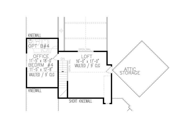 Dream House Plan - Floor Plan - Upper Floor for Traditional House Plan #54-576 - 3 bed, 3 bath