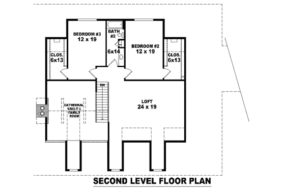 Floor Plan - Upper Floor for Southern House Plan #81-772 - 3 bed, 3.5 bath