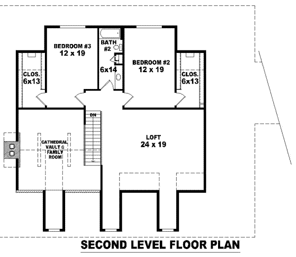 Southern Floor Plan - Upper Floor Plan #81-772