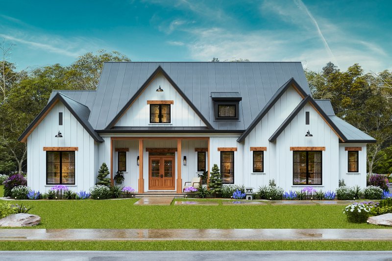 House Design - Exterior - Front Elevation 2 for Farmhouse House Plan #119-473 - 3 bed, 3.5 bath