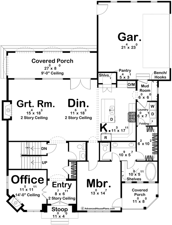 Modern Floor Plan - Main Floor Plan #455-497