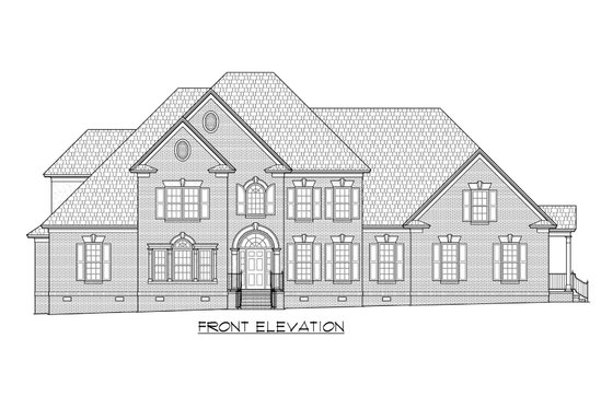 Exterior - Front Elevation 3 for Traditional House Plan #1054-83 - 5 bed, 4.5 bath