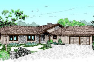 Ranch Exterior - Front Elevation Plan #60-166