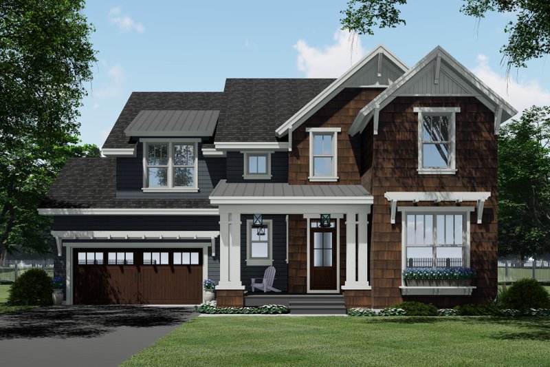Dream House Plan - Craftsman Exterior - Front Elevation Plan #51-1196