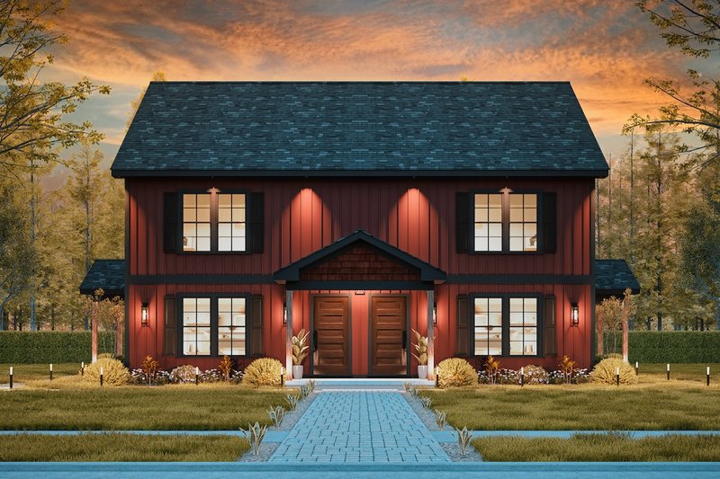 House Blueprint - Exterior - Front Elevation 4 for Ranch House Plan #54-624 - 6 bed, 6 bath