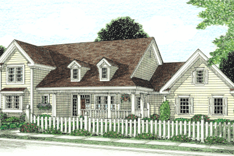 Dream House Plan - Farmhouse Exterior - Front Elevation Plan #20-285
