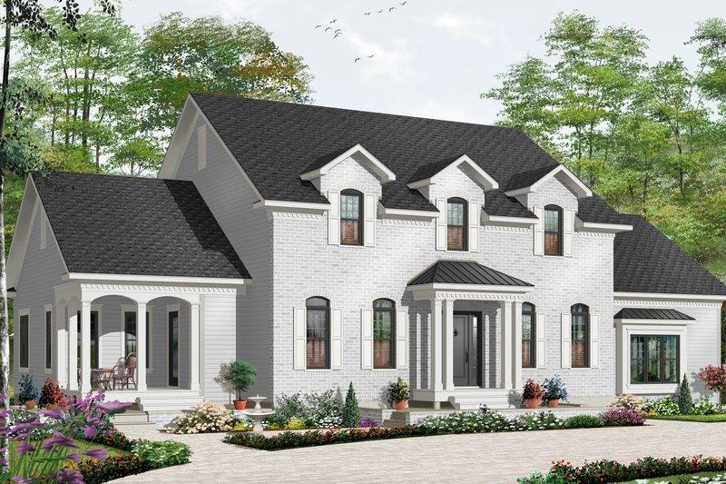 Home Plan - Traditional Exterior - Front Elevation Plan #23-2393