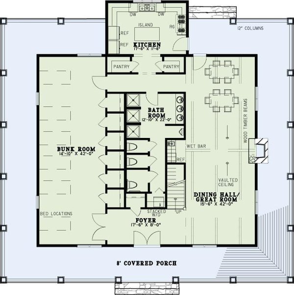 Home Plan - Country Floor Plan - Main Floor Plan #17-653