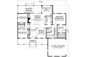 Floor Plan - Main Floor for Country House Plan #137-374 - 3 bed, 2.5 bath