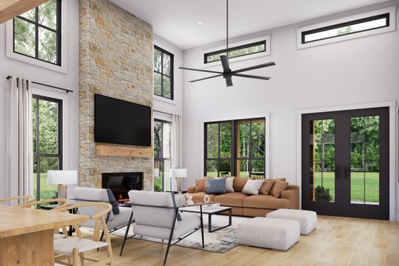 Interior - Family Room for Barndominium House Plan #430-386 - 3 bed, 2 bath