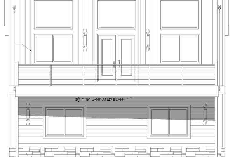 Architectural House Design - Exterior - Rear Elevation 1 for Contemporary House Plan #932-961 - 1 bed, 1 bath