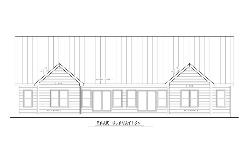 Home Plan - Exterior - Rear Elevation for Modern House Plan #20-2550 - 3 bed, 2.5 bath