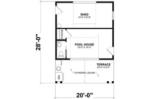 Floor Plan - Main Floor for Modern House Plan #23-2850, 0.5 bath