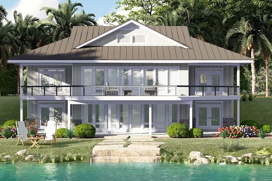 Exterior - Other Elevation 3 for Beach House Plan #932-1142 - 3 bed, 2.5 bath