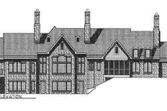 Exterior - Rear Elevation for European House Plan #70-467 - 3 bed, 2.5 bath