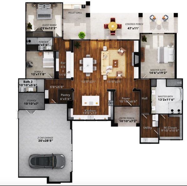 Architectural House Design - Contemporary Floor Plan - Main Floor Plan #1110-13