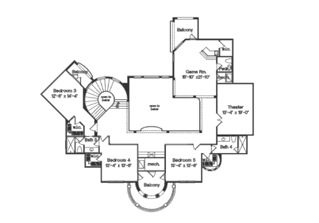 Mediterranean Style House Plan 6 Beds 5 Baths 6568 Sq Ft Plan 135 202