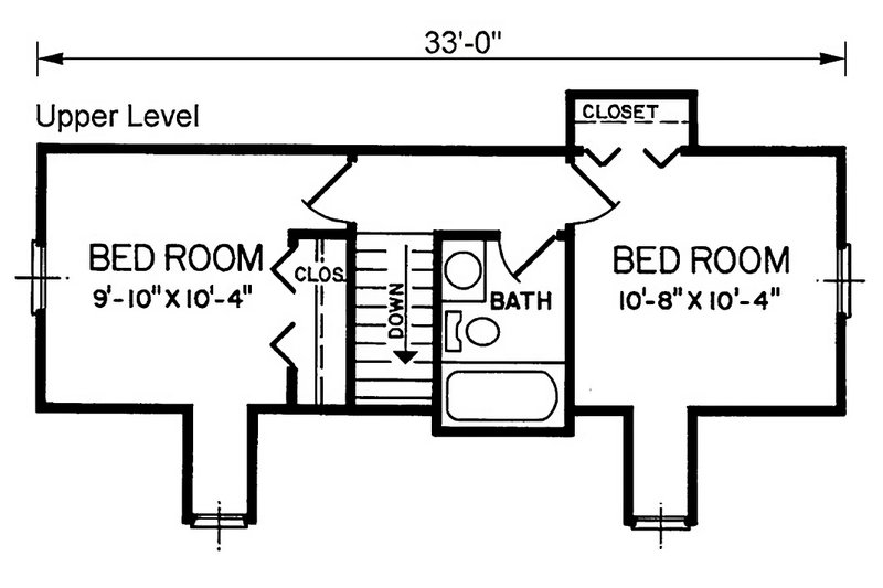 House Plan Design - Floor Plan - Upper Floor for Traditional House Plan #54-634 - 3 bed, 2 bath