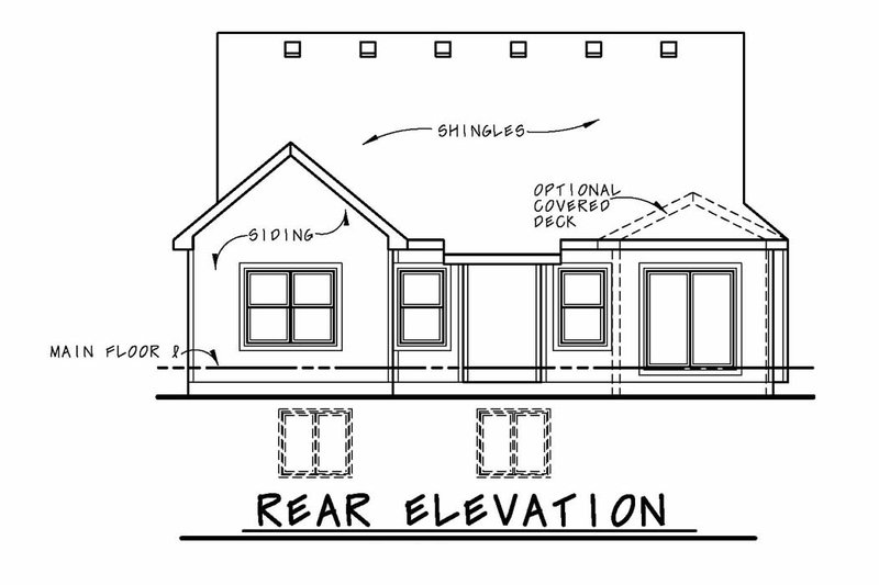 Dream House Plan - Exterior - Rear Elevation for Cottage House Plan #20-2413 - 4 bed, 3 bath