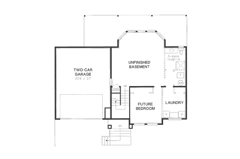 Dream House Plan - Floor Plan - Lower Floor for European House Plan #18-9326 - 3 bed, 2 bath