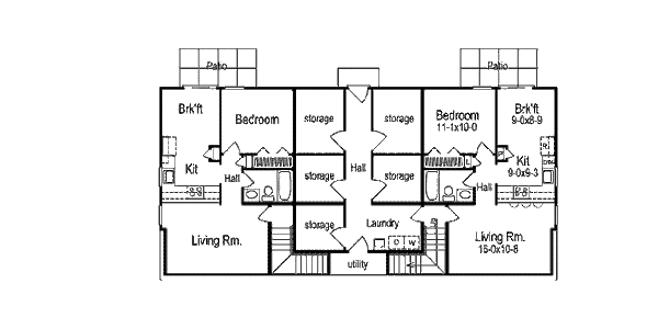 Colonial Floor Plan - Lower Floor Plan #57-569