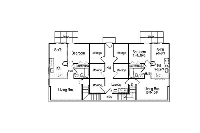 Dream House Plan - Floor Plan - Lower Floor for Colonial House Plan #57-569 - 1 bed, 1 bath