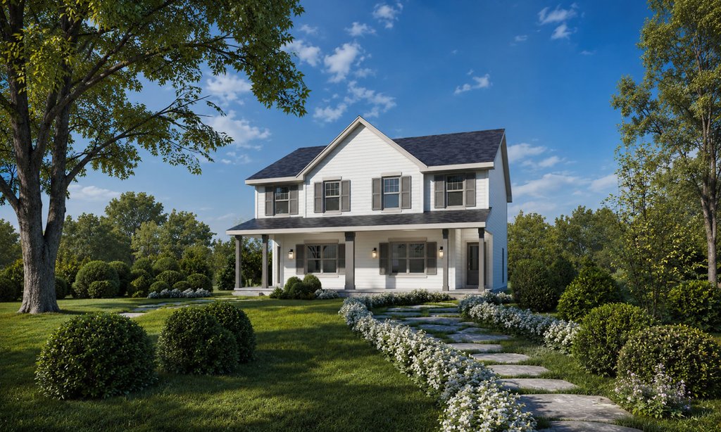 Exterior - Front Elevation 2 for Farmhouse House Plan #20-2627 - 3 bed, 2.5 bath