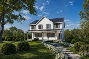 Architectural House Design - Exterior - Front Elevation for Farmhouse House Plan #20-2627 - 3 bed, 2.5 bath