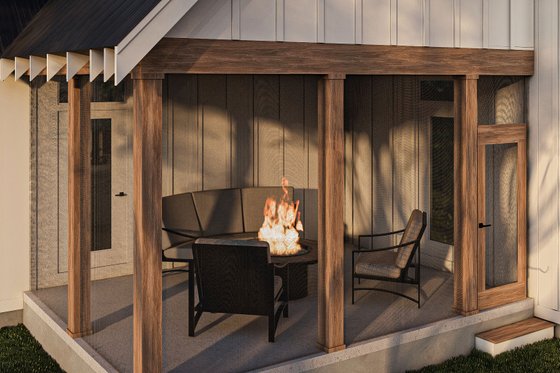 Exterior - Covered Porch for Farmhouse House Plan #455-207 - 4 bed, 3.5 bath