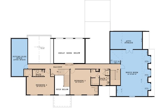 Floor Plan - Upper Floor for European House Plan #923-312 - 4 bed, 4.5 bath